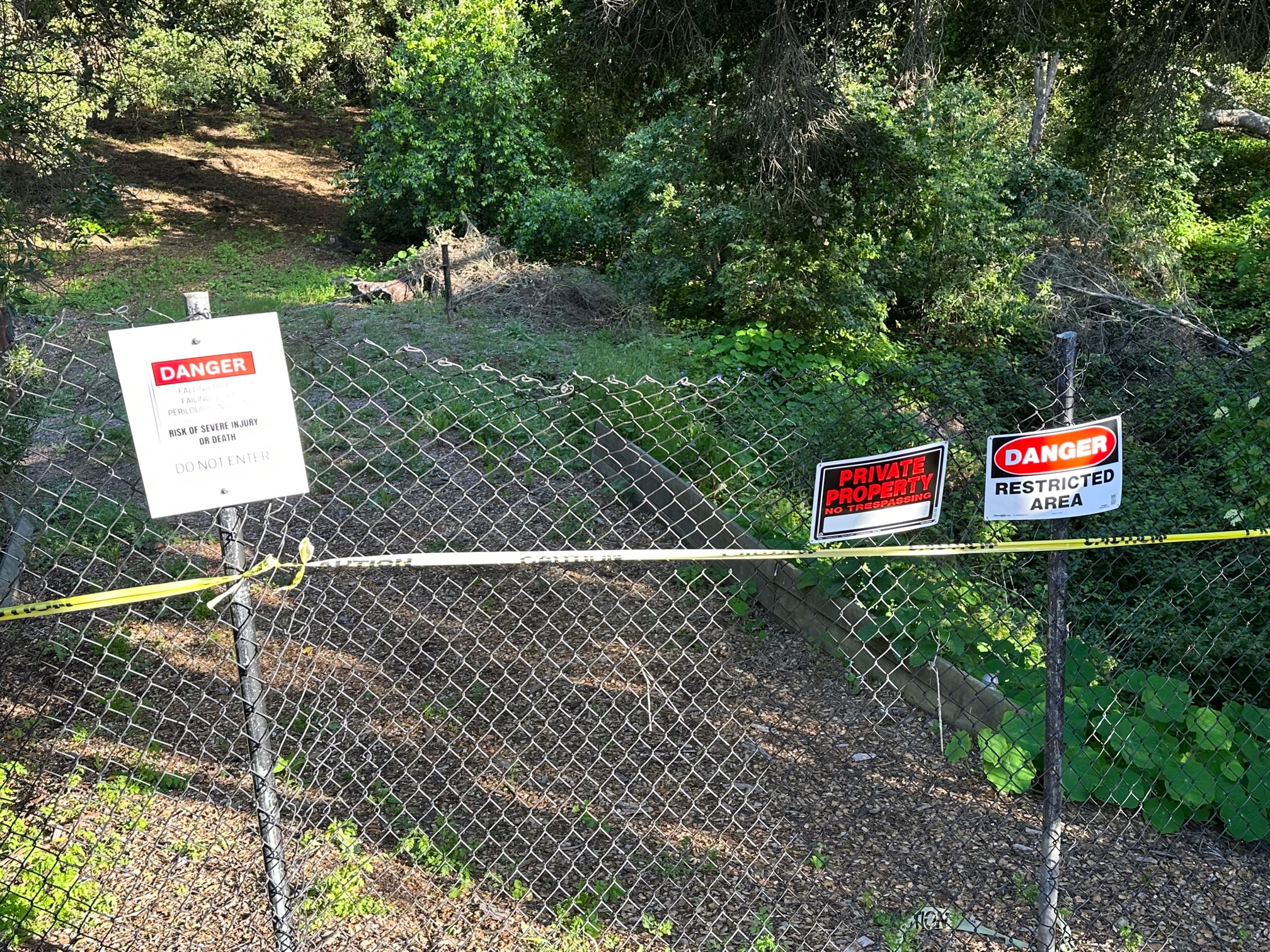 Closed Trail with warning signs